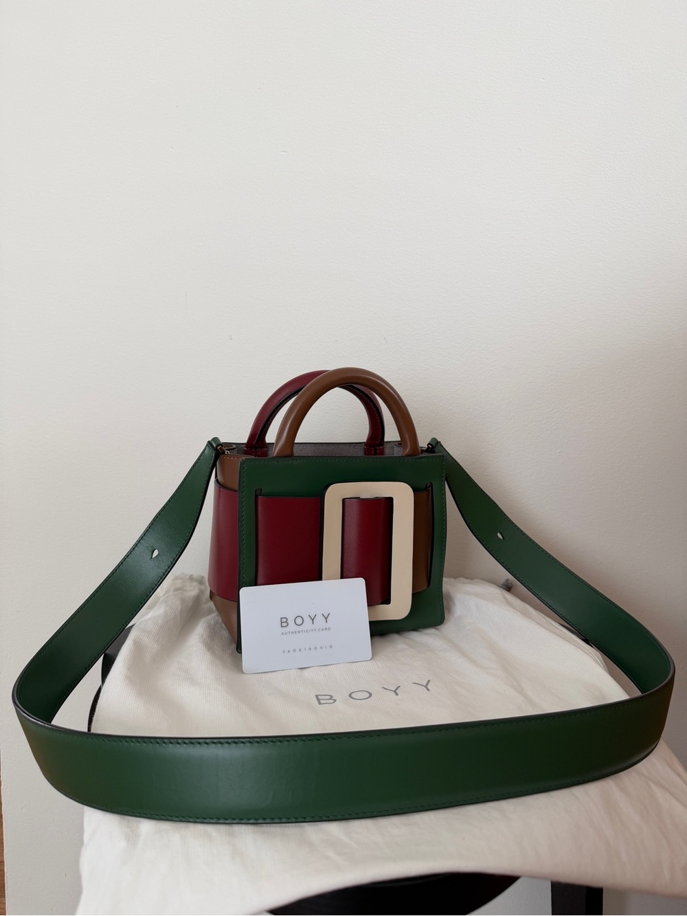 BOYY Bobby 16 Colorblock | buckle crossbody top handle leather bag w/ wide strap